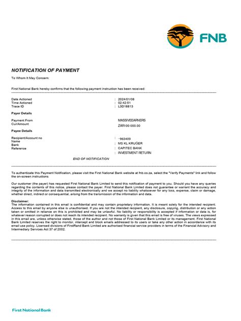 fnb authorize card for travel